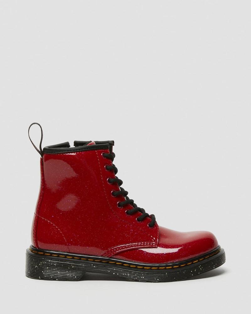 Kids' Dr Martens Junior 1460 Glitter Lace Up Boots Red | AU 675FDN